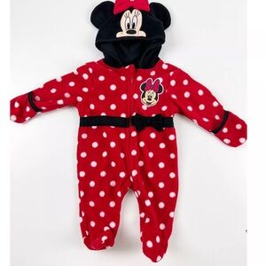 Disney Minnie Mouse Girl’s Red Polka Dot Kids One Piece Size 0-3 Months